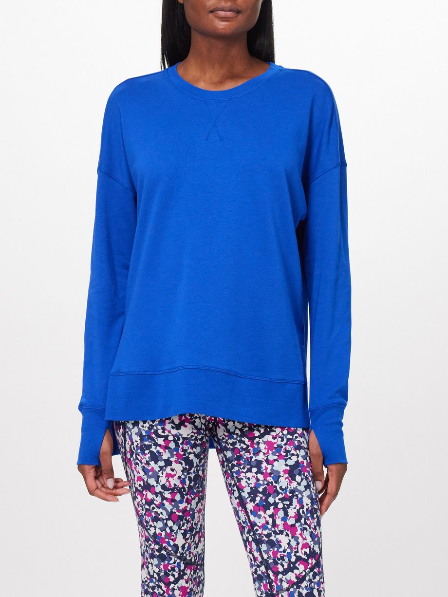 Blue After Class jersey sweatshirt | Sweaty Betty | MATCHES UK