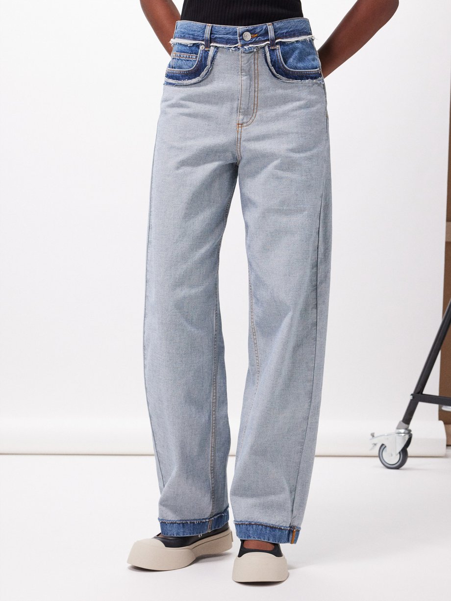Blue Inside-out washed-denim jeans | Marni | MATCHES UK