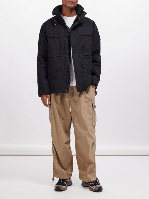 Stone Island Ghost gilet-lined cotton-canvas hooded jacket