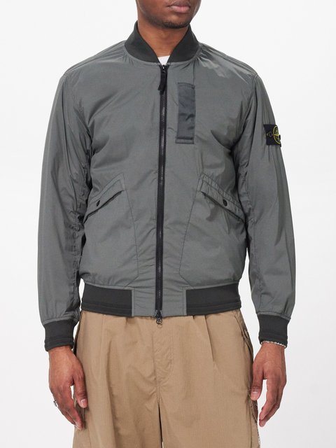 Green Packable Skin Touch-nylon bomber jacket | Stone Island