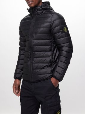 Stone Island Hooded quilted down jacket
