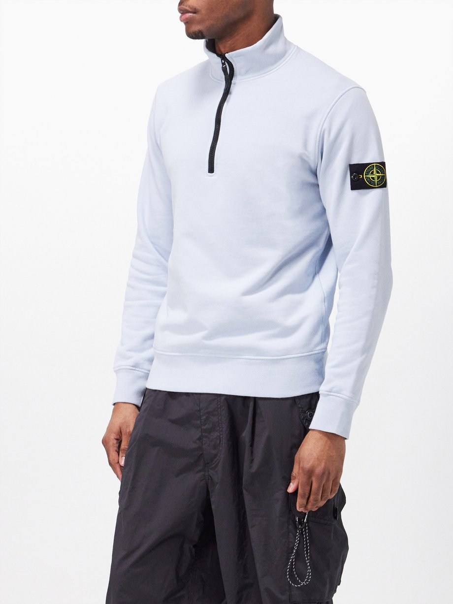 Stone Island Half-zip cotton-fleece sweatshirt