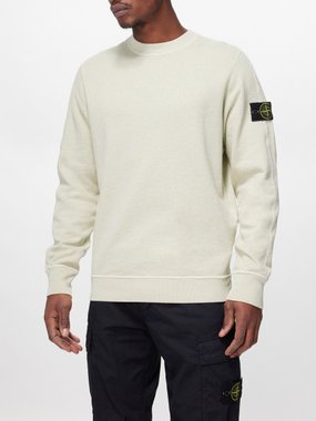 Stone Island Logo-patch cotton-jersey sweatshirt