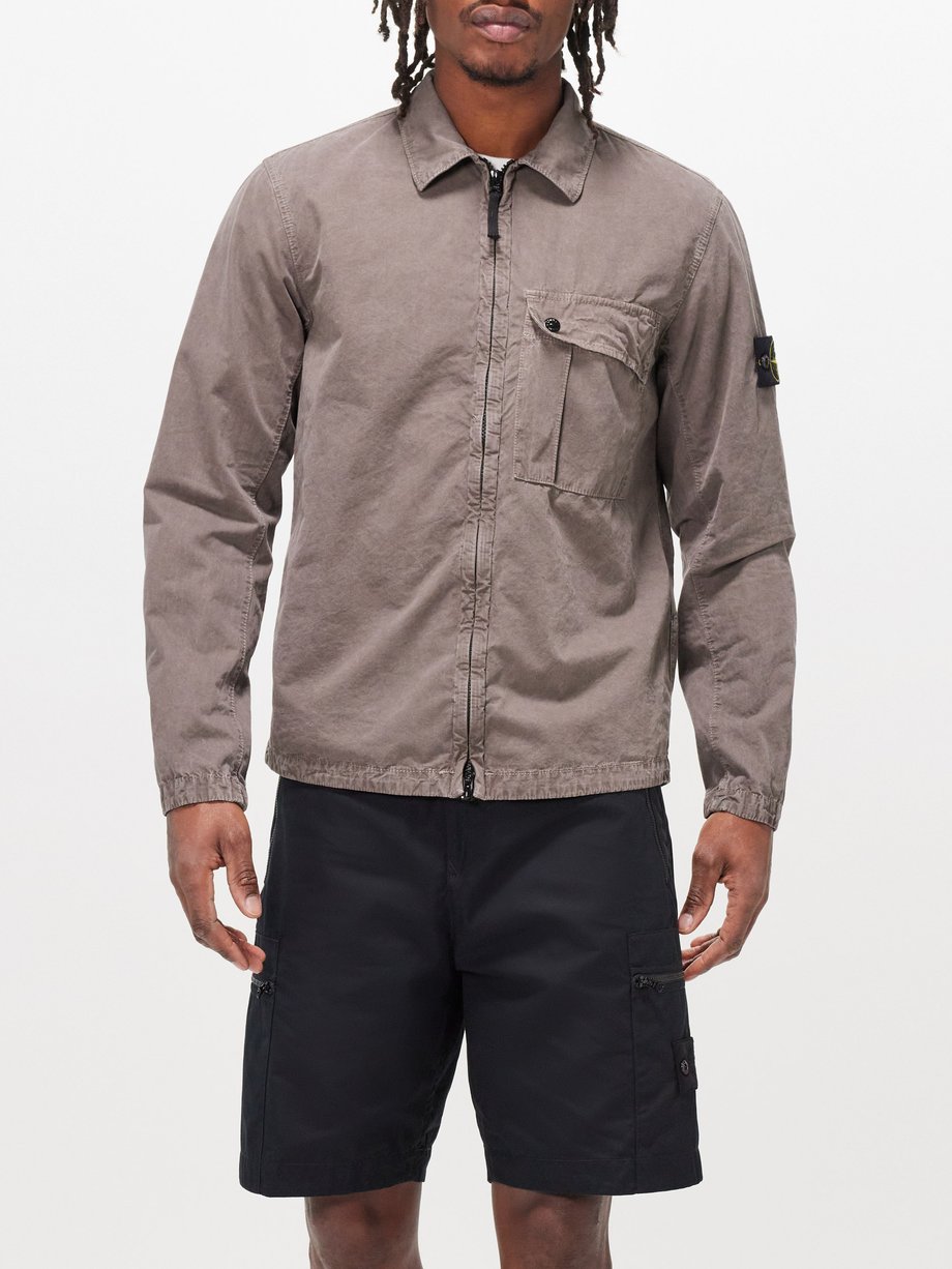 Stone Island Patch-pocket cotton overshirt