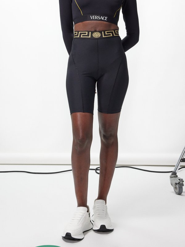 Versace Greca-jacquard technical cycling shorts