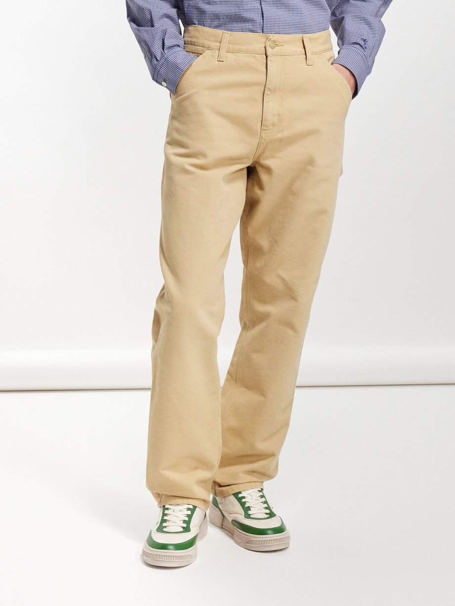 Brown Simple straight-leg cotton-blend twill trousers | Carhartt WIP |  MATCHES UK