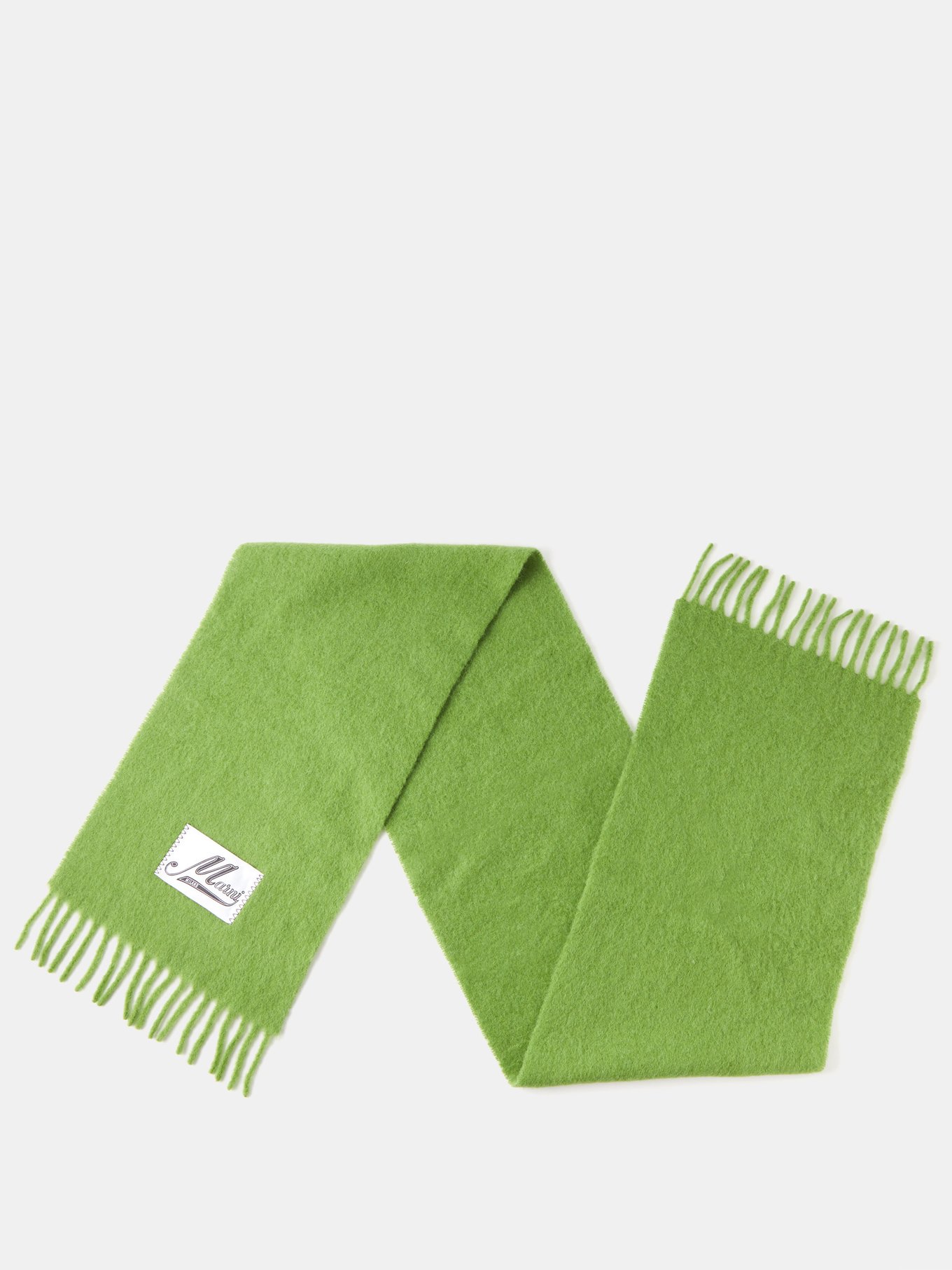 Logo-patch alpaca-blend scarf | Marni
