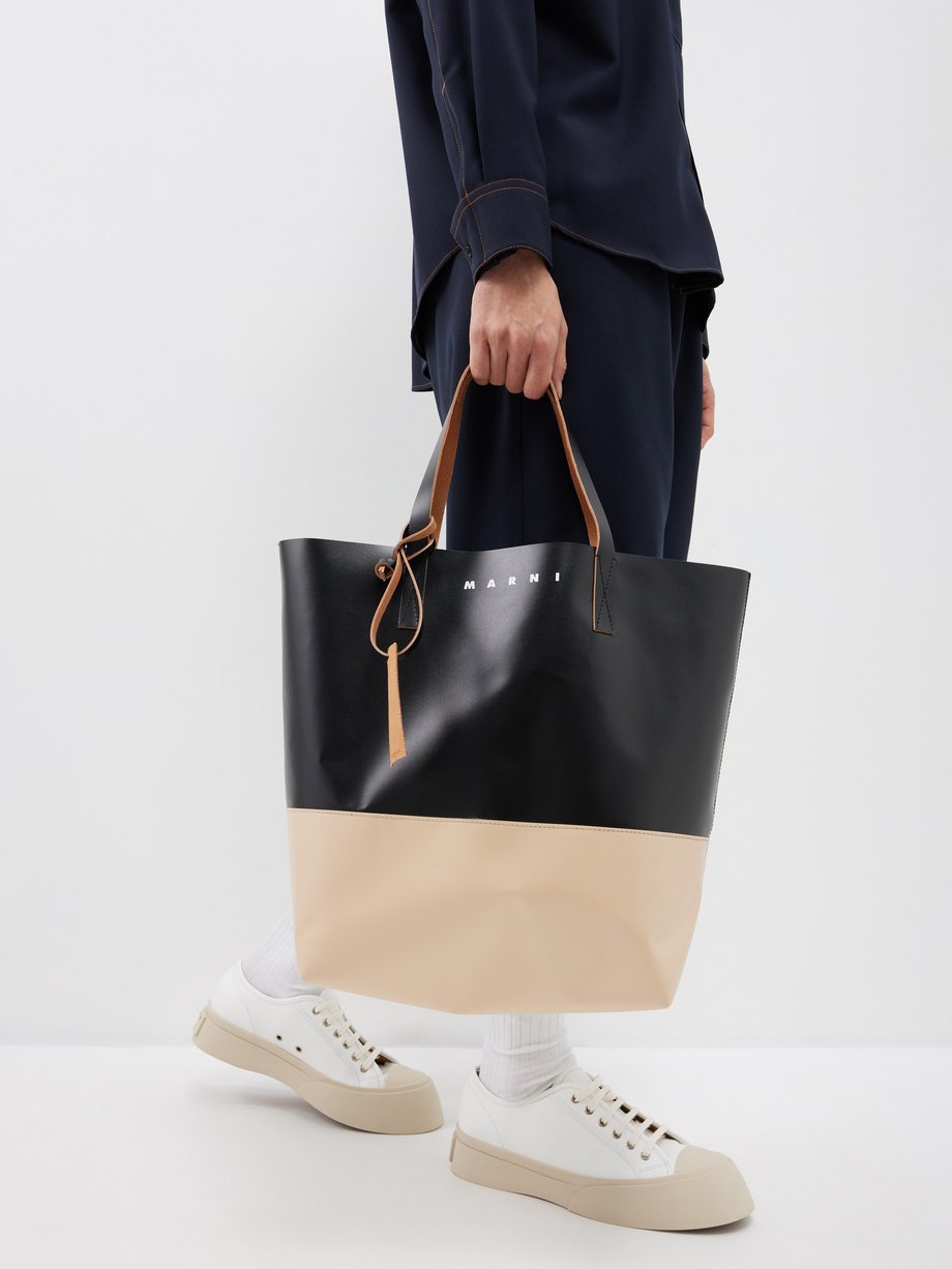 Black Tribeca faux-leather tote bag | Marni | MATCHES UK