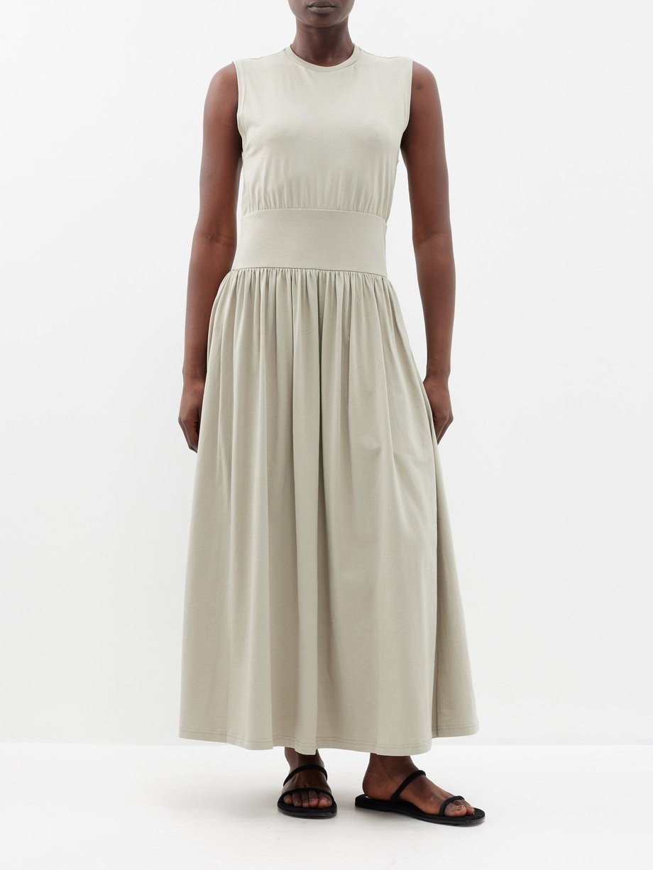 Green Cotton sleeveless maxi dress | Toteme | MATCHESFASHION UK