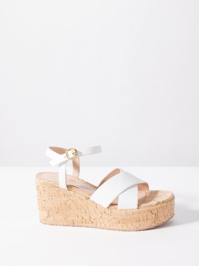 Gianvito Rossi Cork and leather wedge sandals
