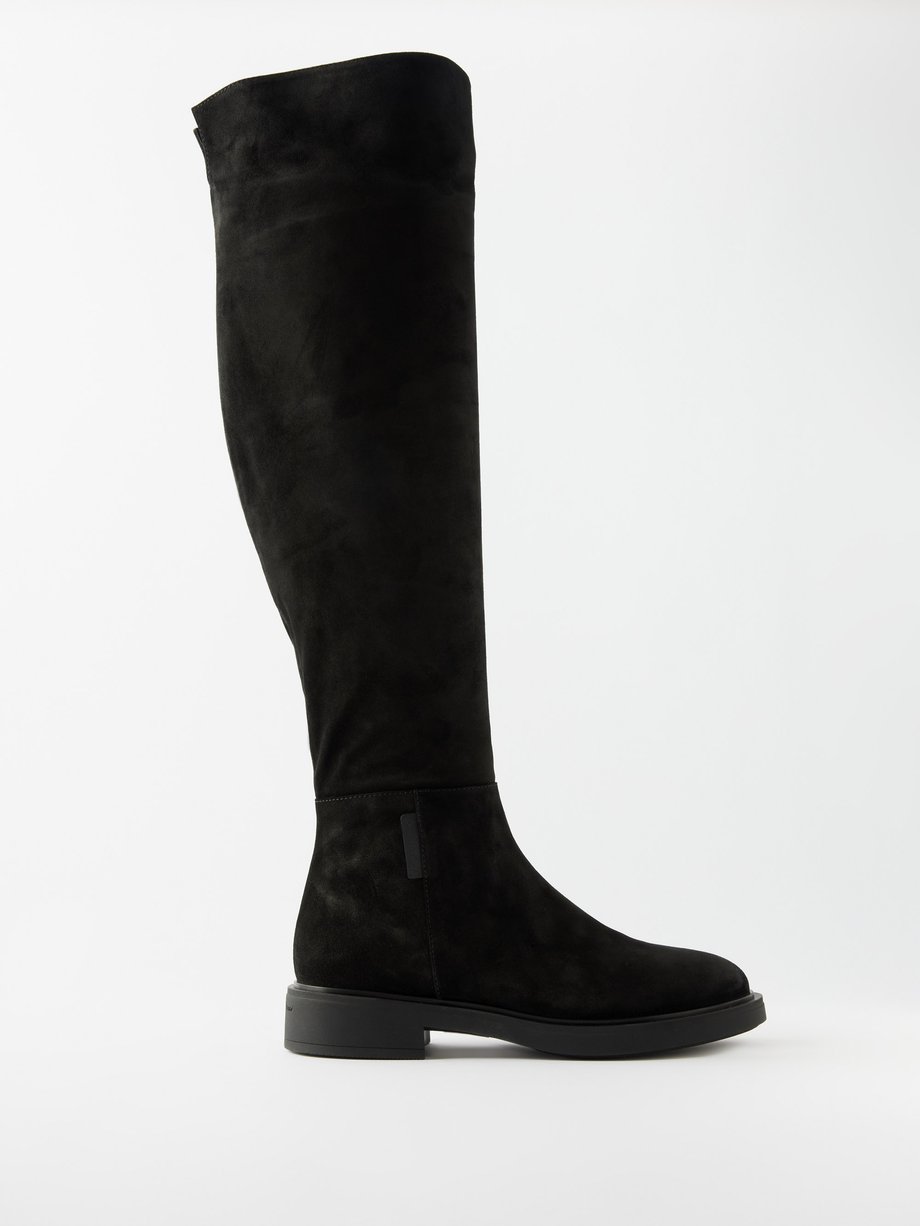 Black Lexington suede over-the-knee boots | Gianvito Rossi | MATCHES UK