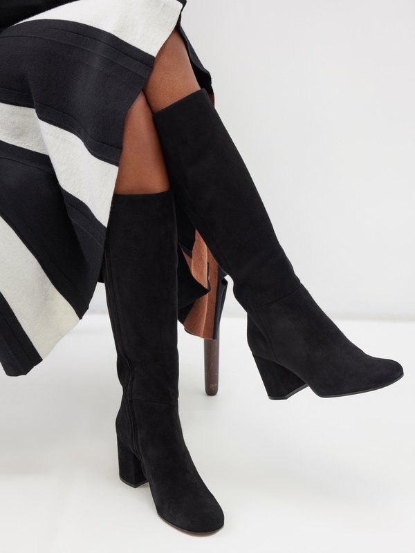 Black Joelle 45 suede knee-high boots | Gianvito Rossi | MATCHES UK