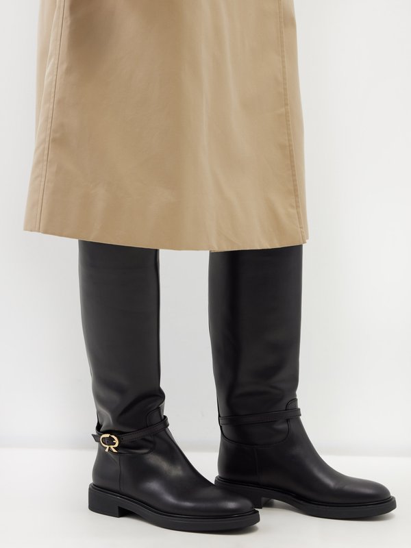 Gianvito Rossi Ribbon Cavalier leather knee-high boots