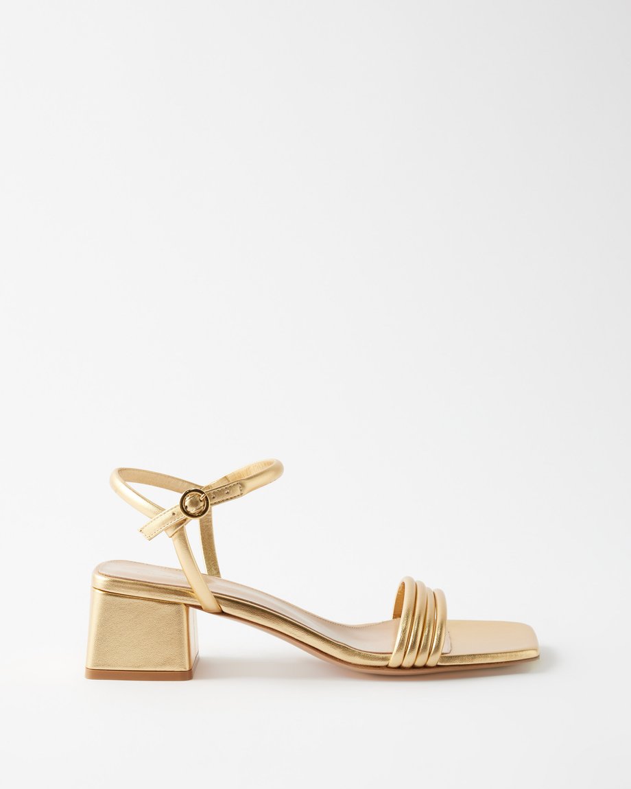 Gold Lena 45 metallic-leather sandals | Gianvito Rossi | MATCHES UK