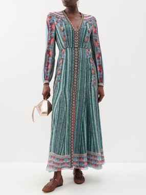 Saloni Annabel floral-print silk-georgette maxi dress