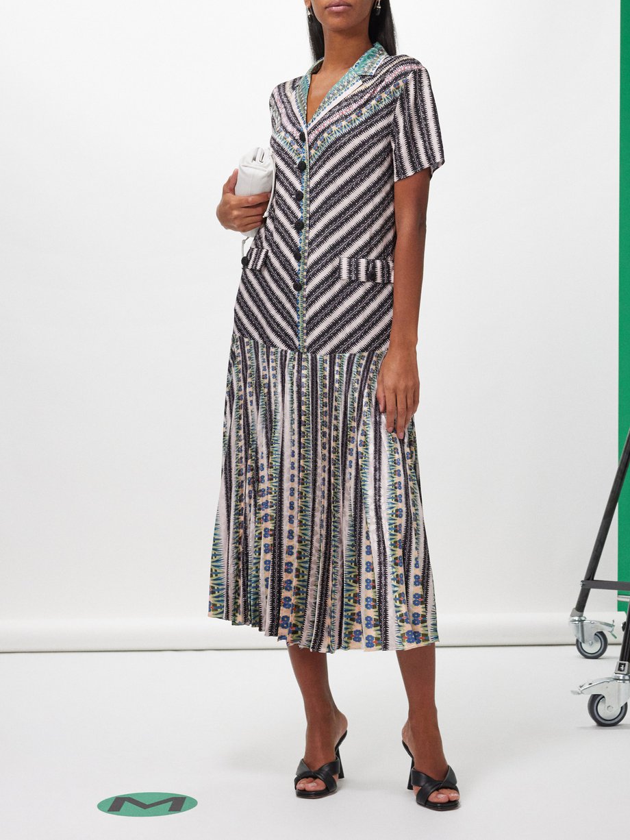 Saloni Sonia patterned-jacquard shirt dress