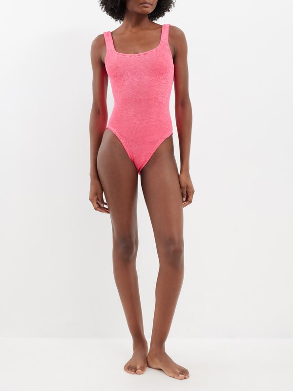 Hunza G Square neck crinkle-knit swimsuit