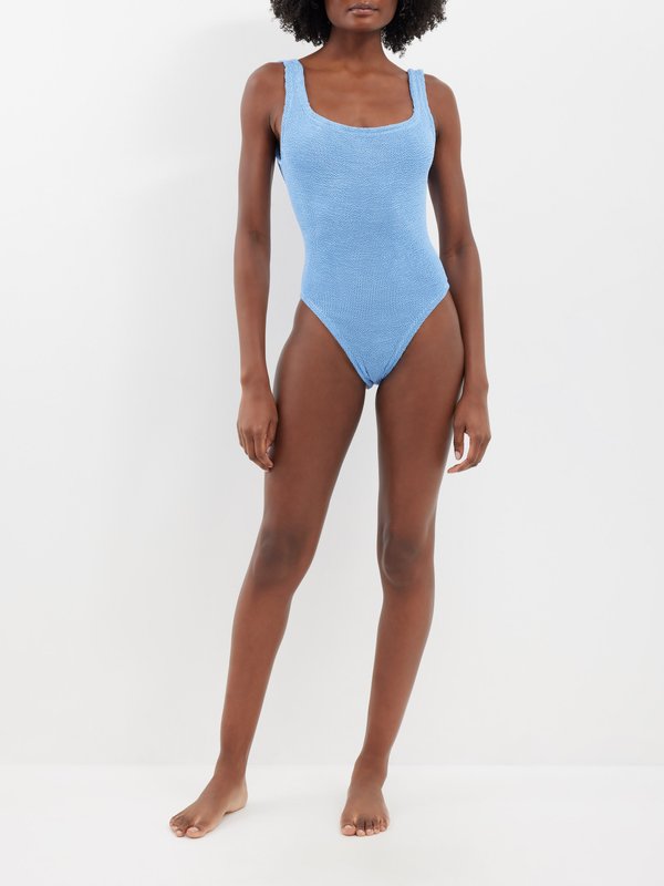 Hunza G Square neck crinkle-knit swimsuit