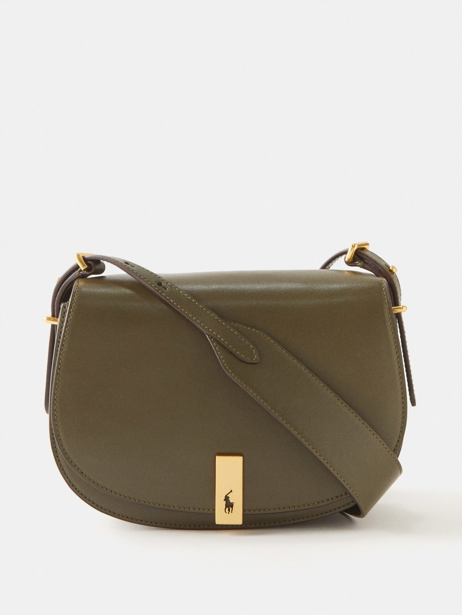 Green Polo ID leather cross-body bag | Polo Ralph Lauren | MATCHES UK