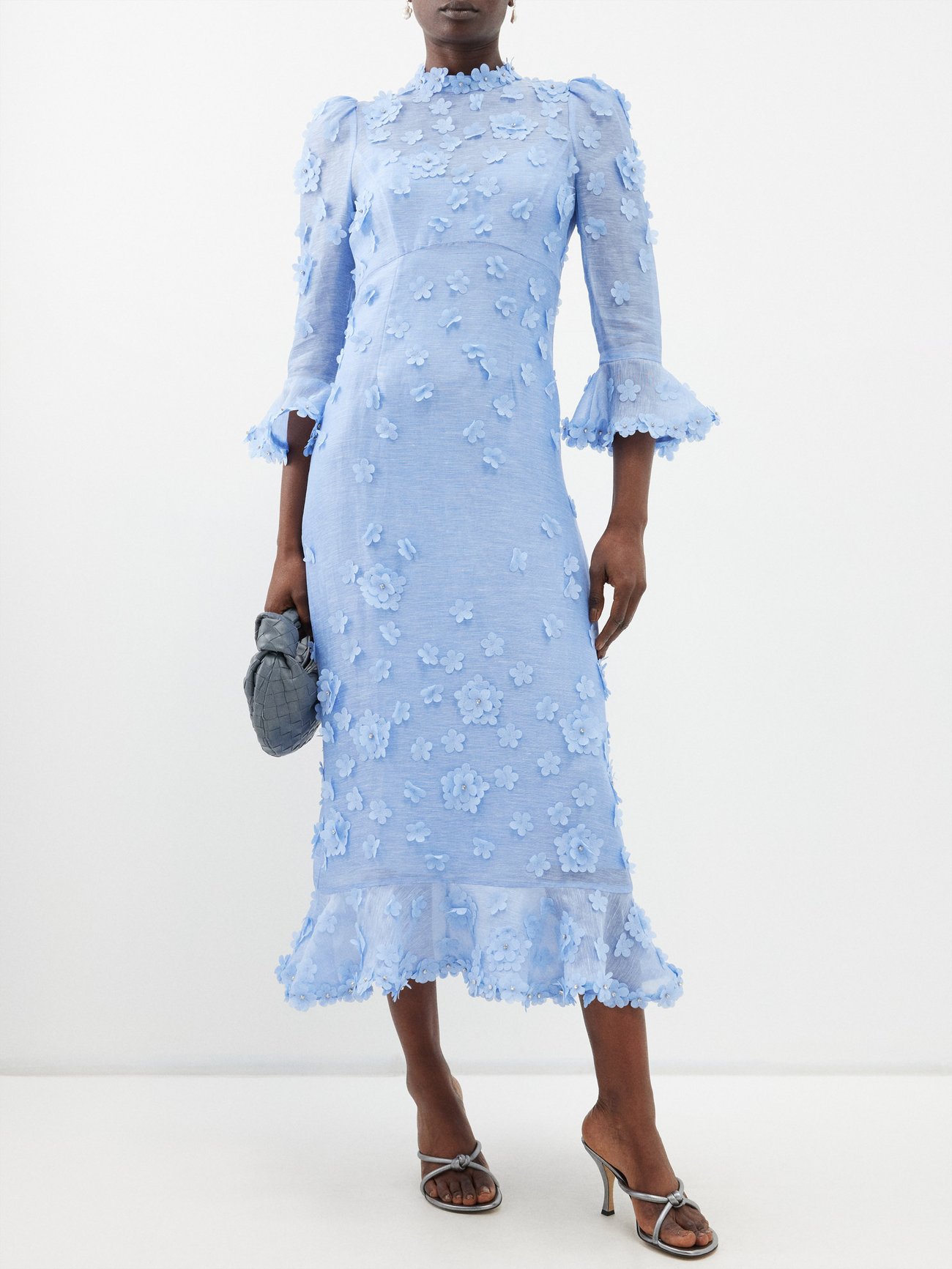Blue Matchmaker Lift Off linen-blend dress | Zimmermann | MATCHES UK