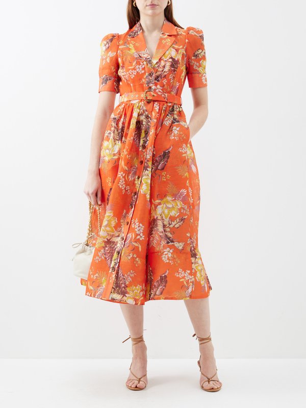 Zimmermann Matchmaker floral-print linen-blend shirt dress