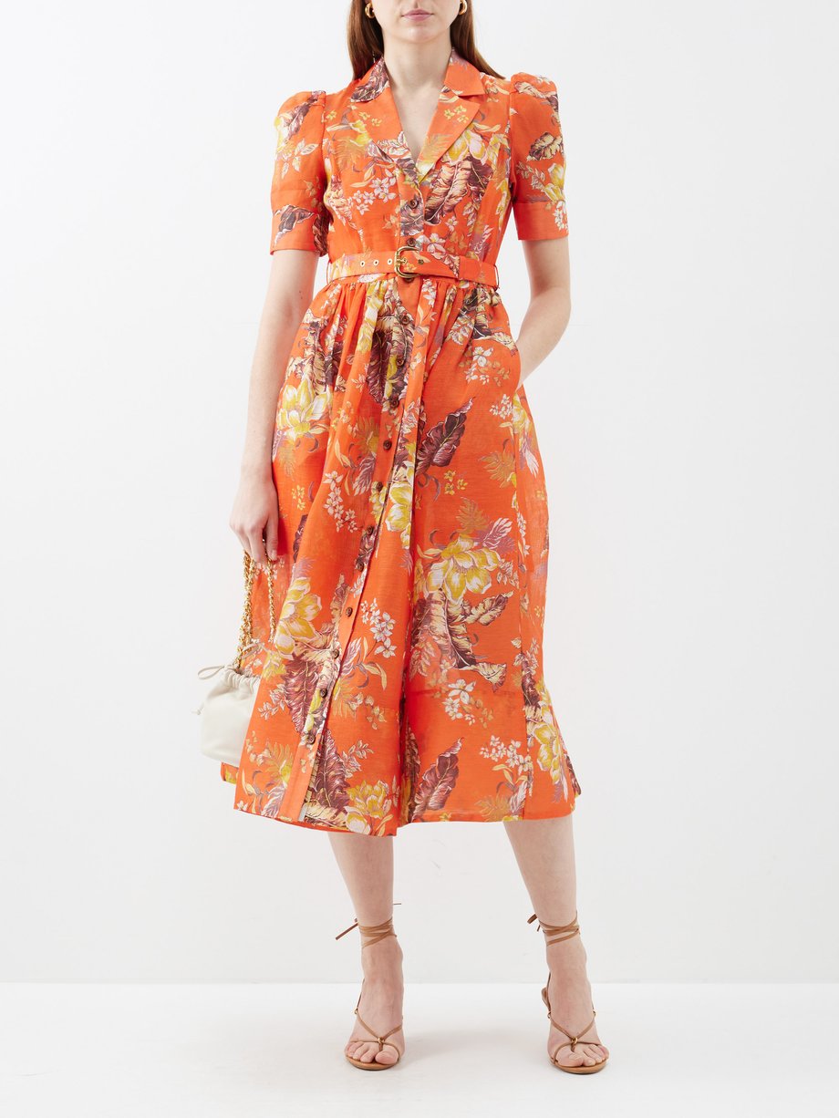 Zimmermann Matchmaker floral-print linen-blend shirt dress