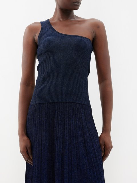 Navy May square-neck organic-cotton cami top, FLORE FLORE