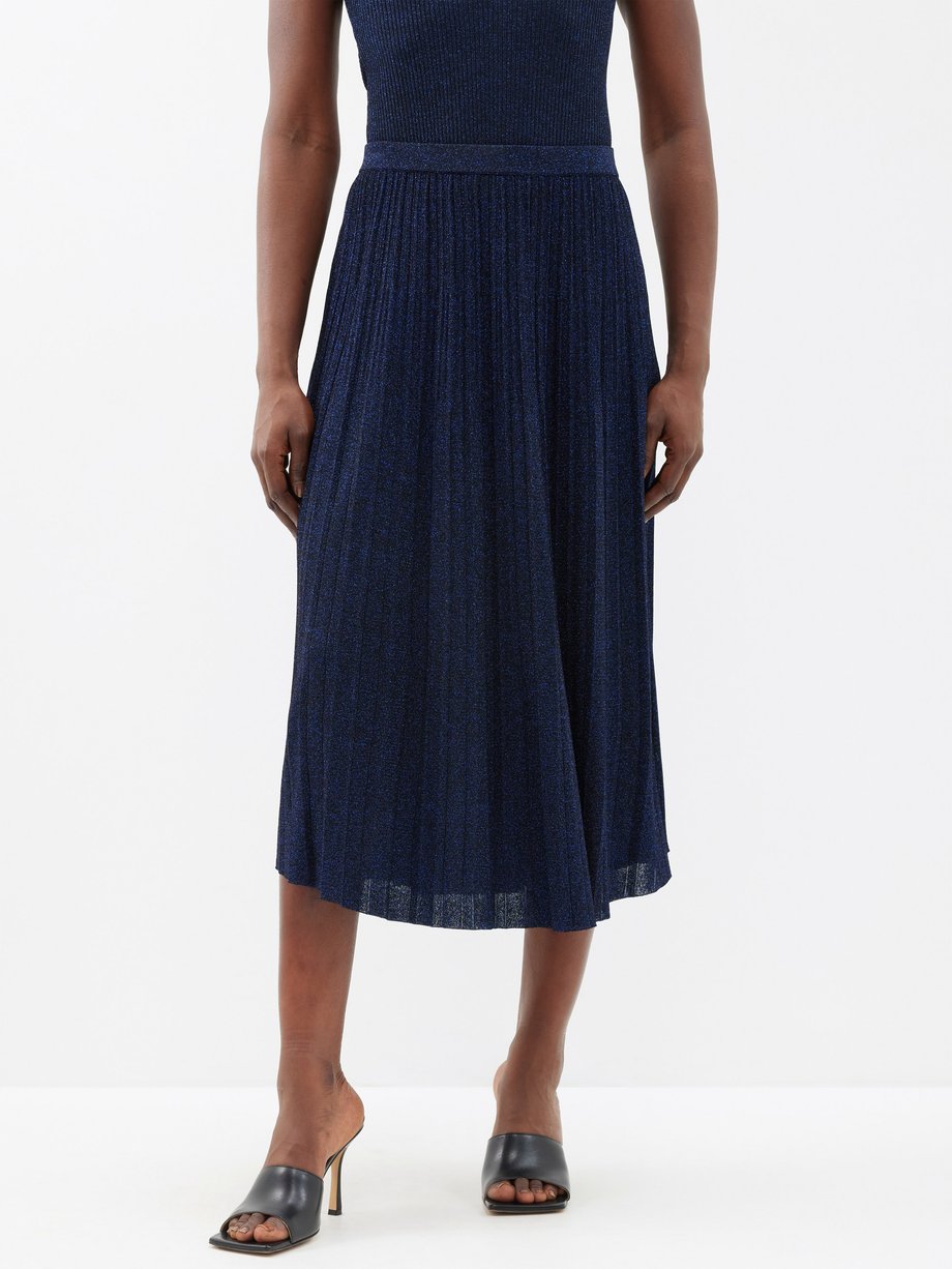 Zimmermann Alight pleated lurex midi skirt