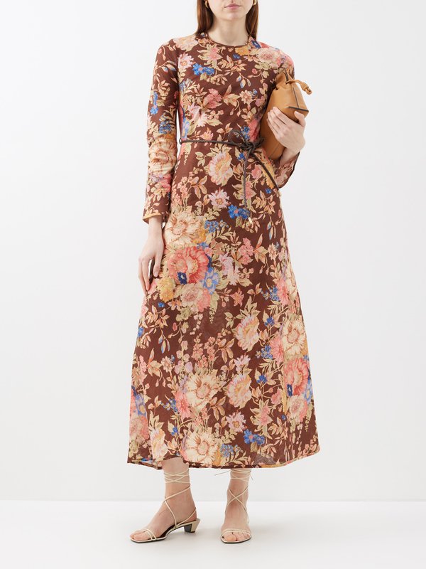 Zimmermann August floral-print linen dress
