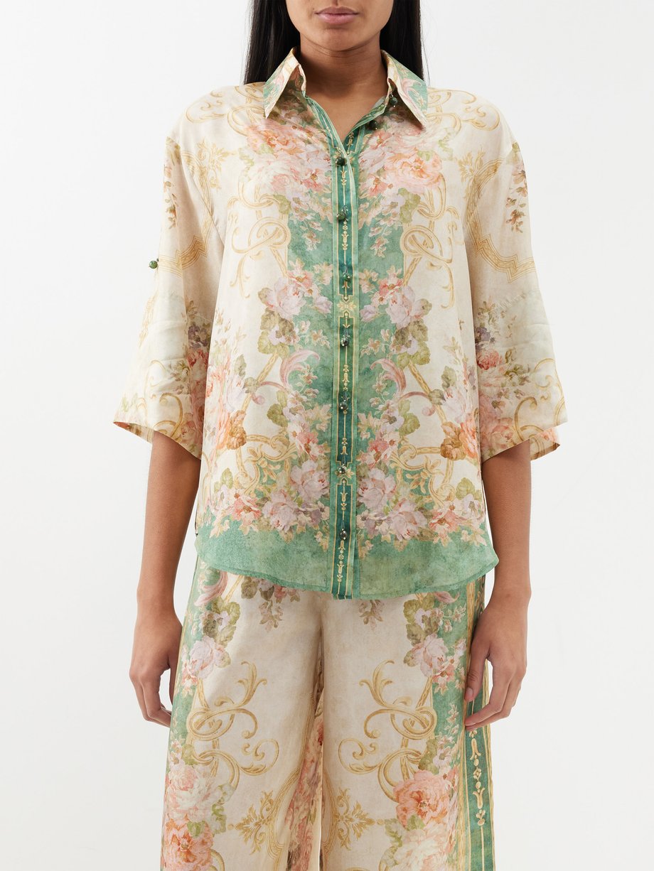 Zimmermann August paisley floral-print silk shirt