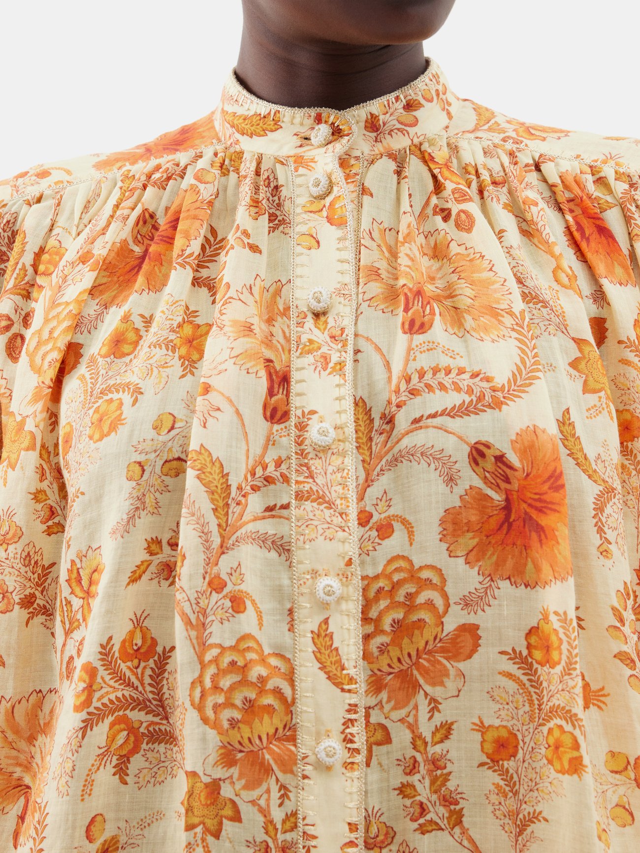 ZIMMERMANN Kids patchwork floral-print blouse - Neutrals