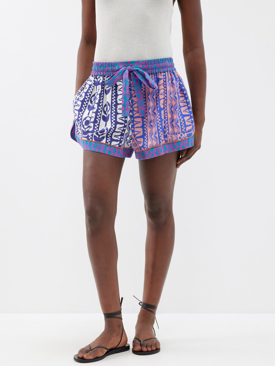 Andorine TEEN geometric print shorts - Neutrals