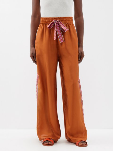 HIGH-WAISTED WIDE-LEG TROUSERS from Selected Femme Black | Orange | The  Founded