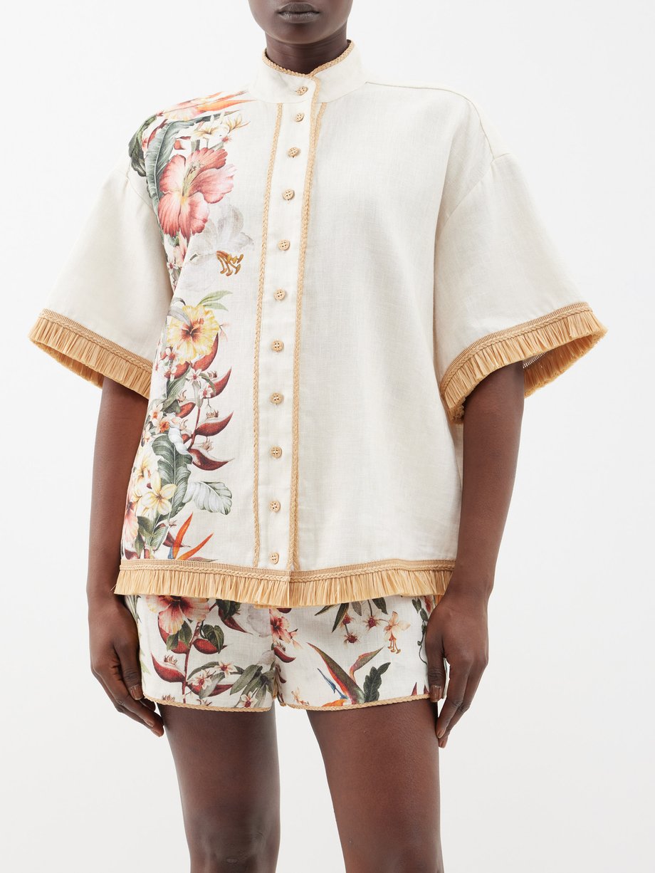 Zimmermann Lexi floral-print linen shirt