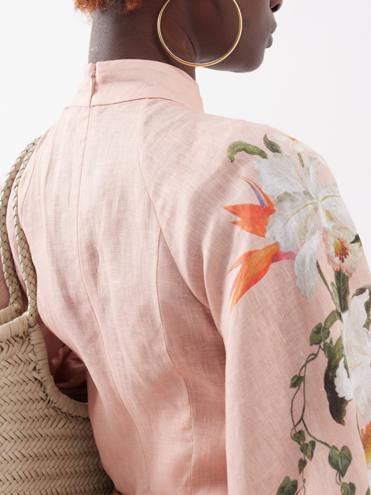 Lexi Billow floral-print linen dress