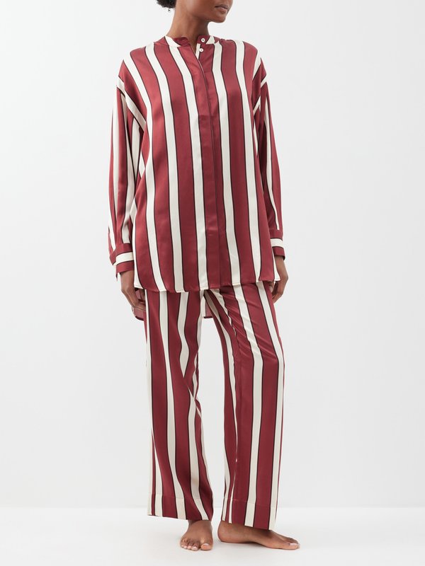 Asceno Mantera striped-silk pyjama shirt