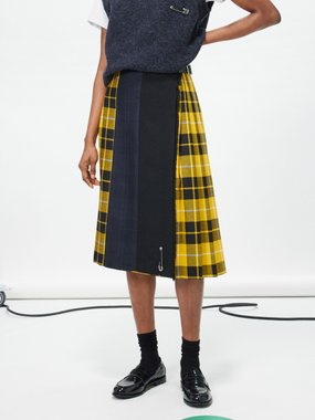 Le Kilt 06 Mix and Match pleated-wool midi skirt
