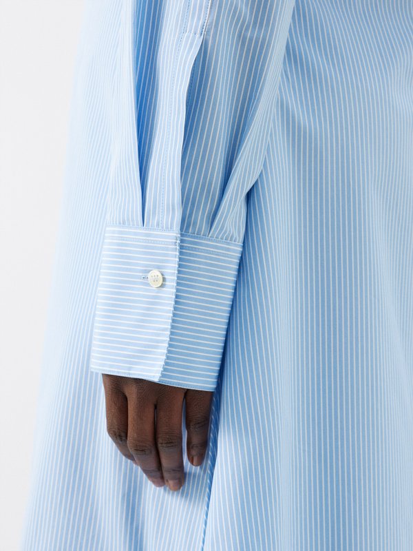 Jil Sander Plastron-front striped cotton-poplin shirt dress