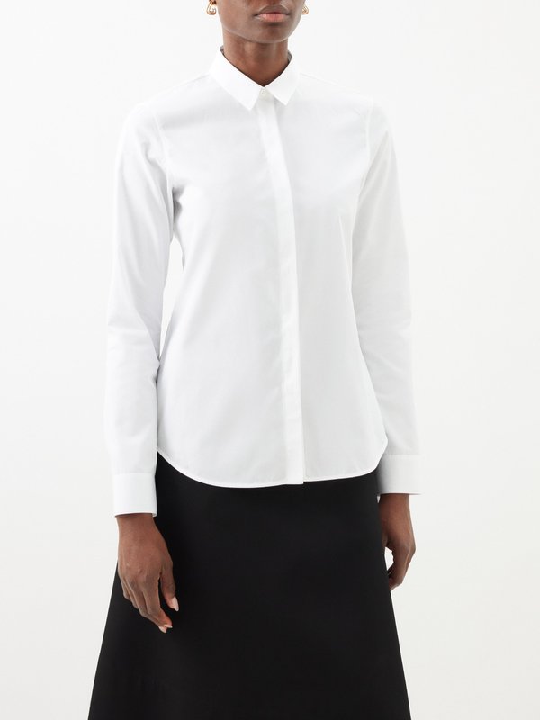 Jil Sander Monday concealed-placket cotton-poplin shirt