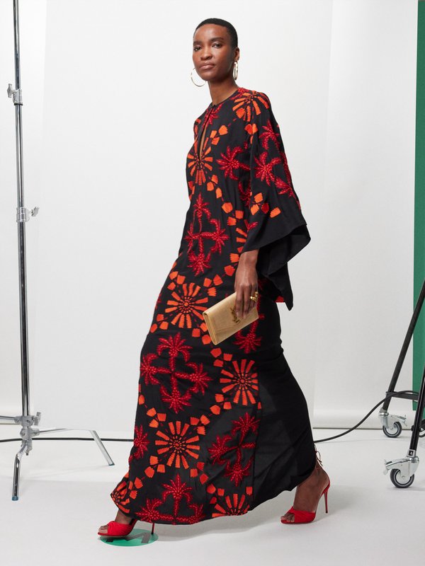 Johanna Ortiz Historias Salvajes embroidered silk-blend dress