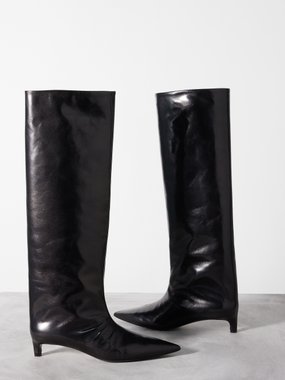 Jil Sander Point-toe leather knee-high boots