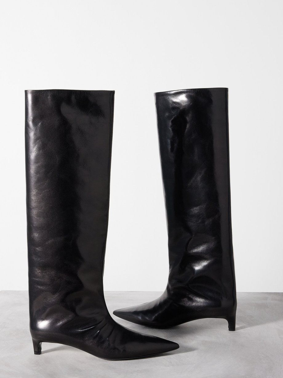 Jil Sander block-heel leather boots - Black