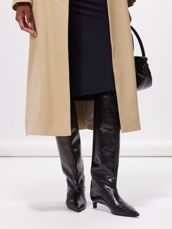 Jil Sander Point-toe leather knee-high boots