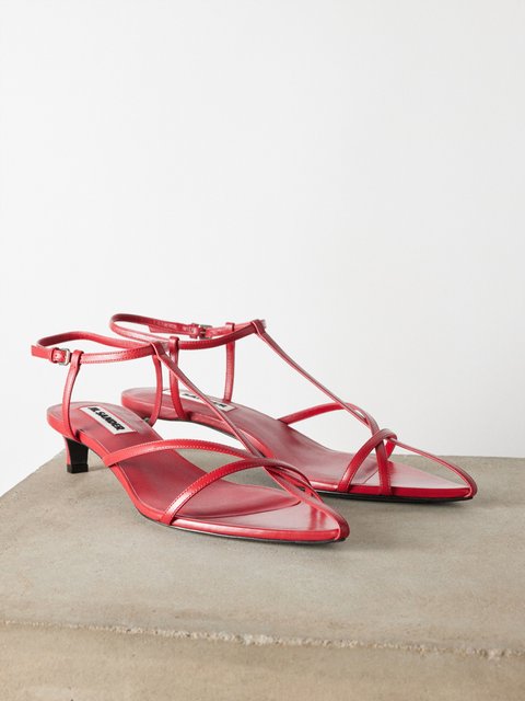 Red Point toe 35 leather sandals Jil Sander MATCHES UK