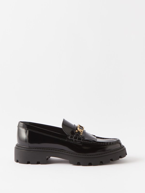 Tod's Fringed patent-leather loafers