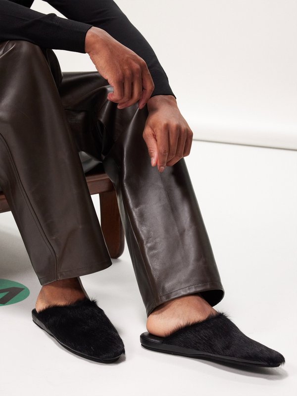 Marni Sabot calf-hair leather slip-on shoes