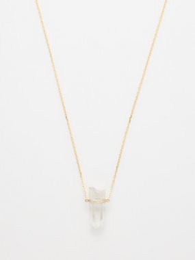 Jia Jia Diamond, quartz & 14kt gold necklace
