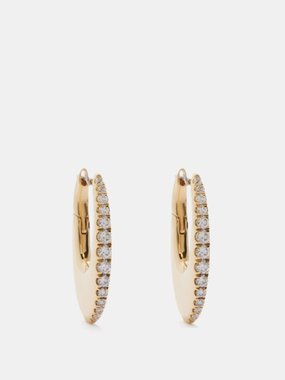 Melissa Kaye Lulu diamond & 18kt gold hoop earrings