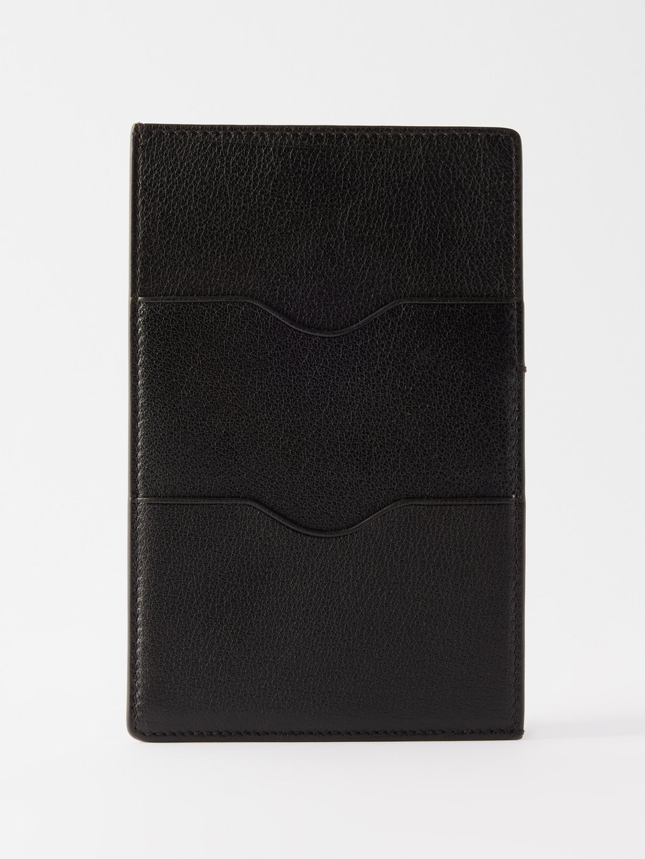 Brown Grained-leather travel wallet | Métier | MATCHES UK