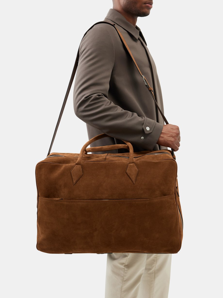 Brown Closer Overnighter suede holdall | Métier | MATCHES UK